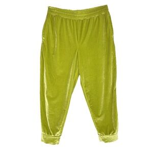 Fabletics Daria Womens Velour‎ Jogger Pants Acid Green XXL
